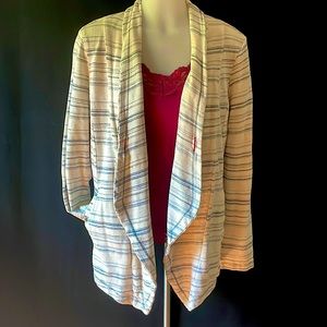 Knit High-Low Shawl Collar Top/Jacket